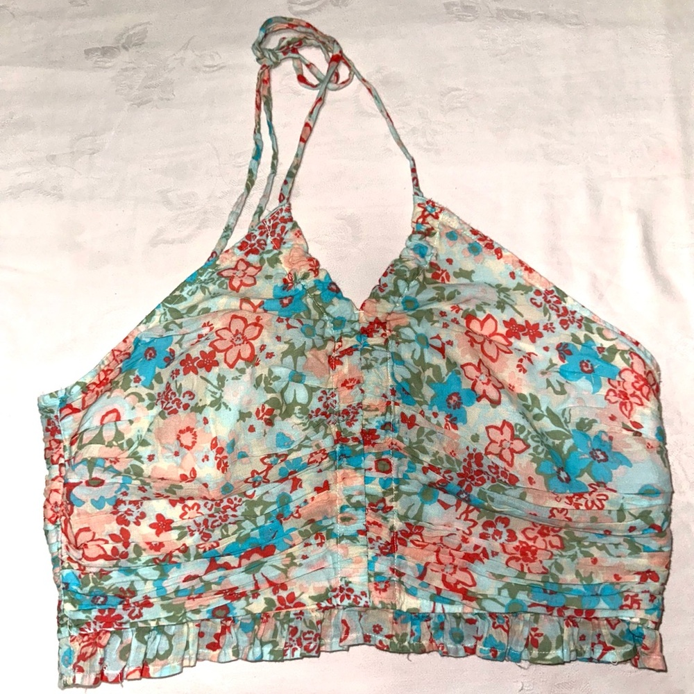 American Eagle Outfitters Floral Camisole - Red and Blue